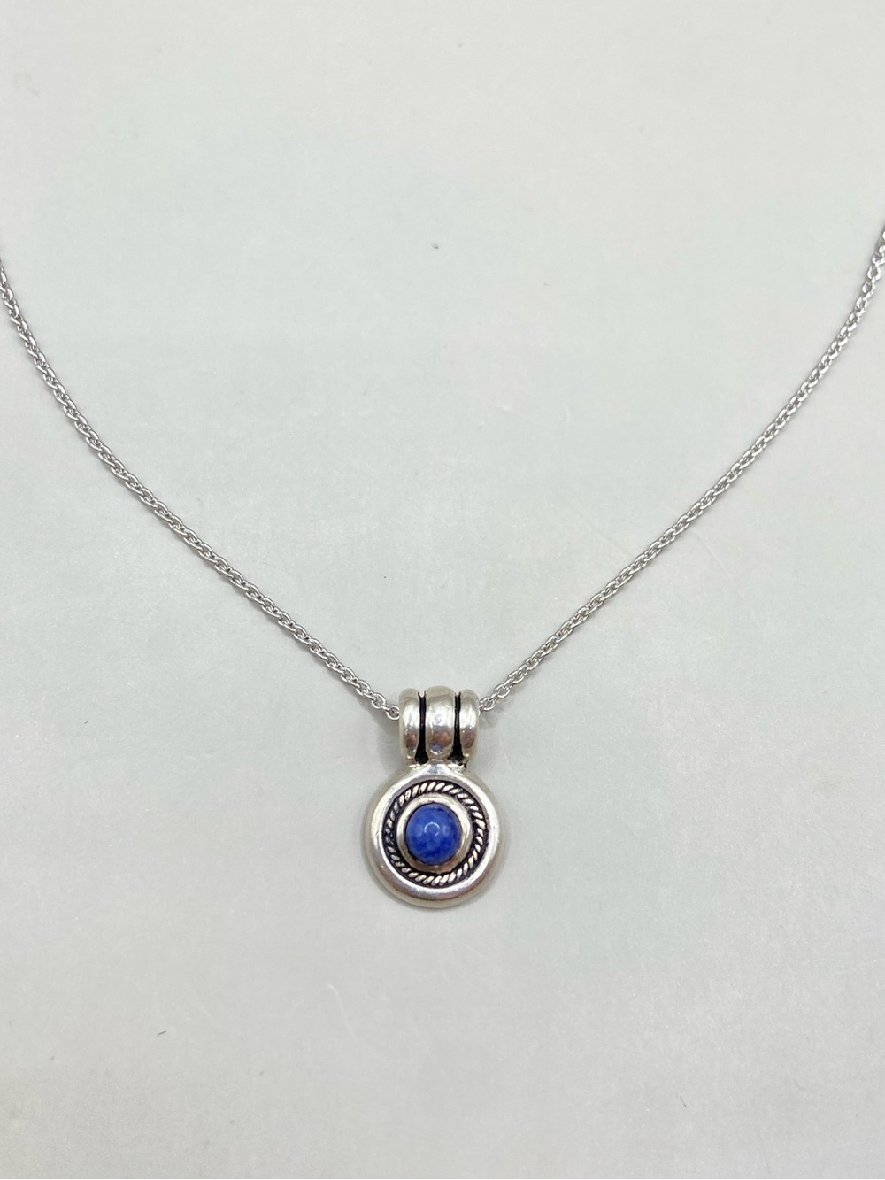 Joyas Vivac 950 Silver Blue Stone Mini Pendant Necklace